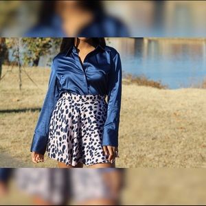 MEDIUM Pink/ Navy Circle skirt